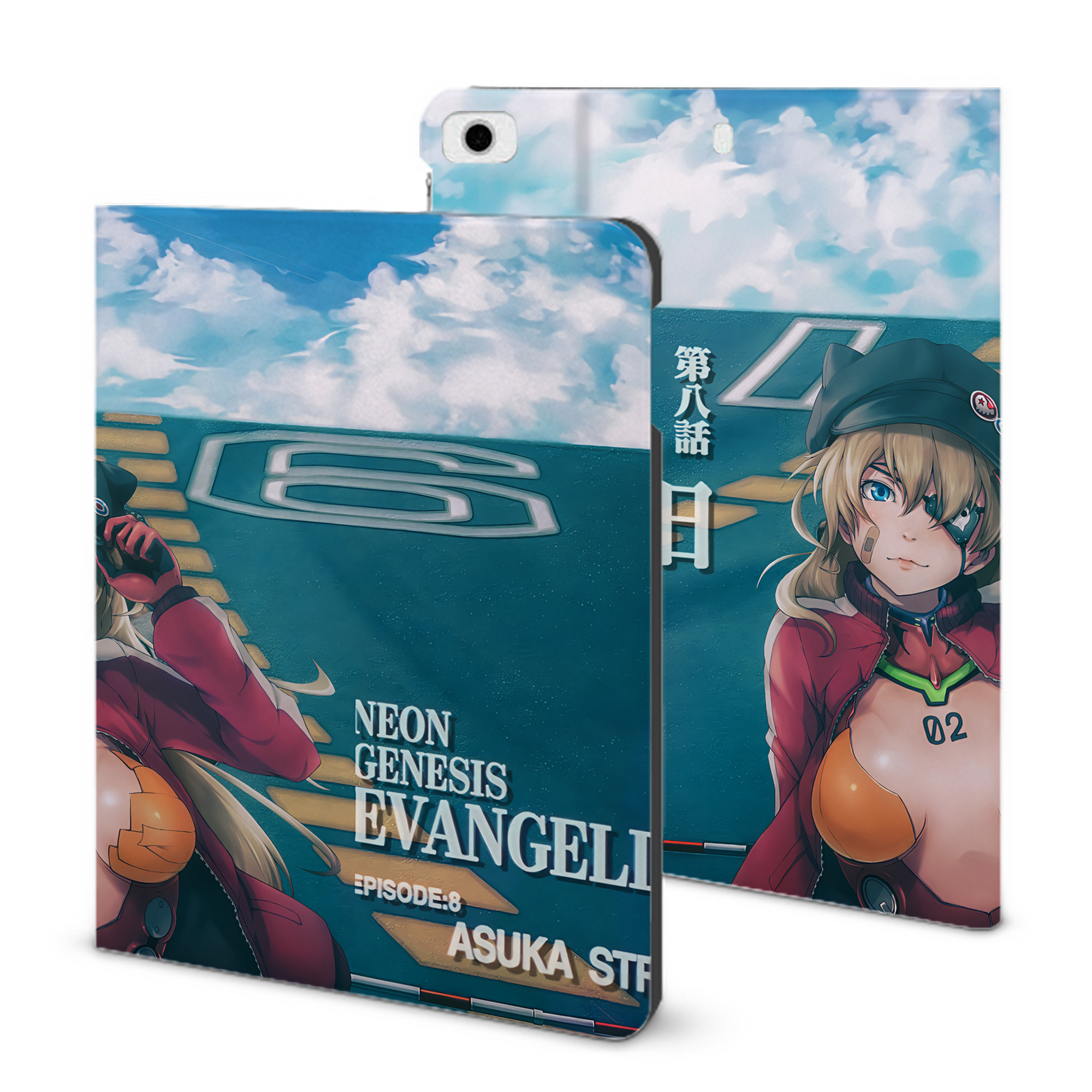 （画像用） EVA 新世紀エヴァンゲリオン IPad ケース ブック型 PUレザー TPU 耐衝撃 軽量 薄型 ペン収納なし 全面保護 IPad 各モデル対応
